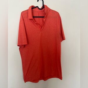 Lululemon Men’s orange polo shirt Large